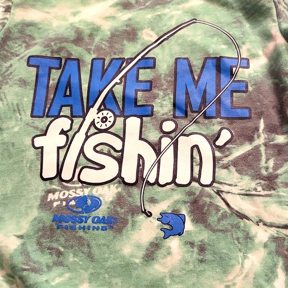 Mossy Oak "Take Me fishin'" short sleeved onesie/bodysuit - Picture 4 of 4